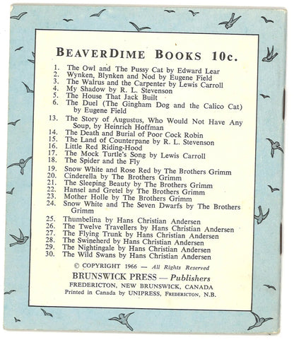 Cinderella (BeaverDime Book No. 20) 1966 - The Bookstore