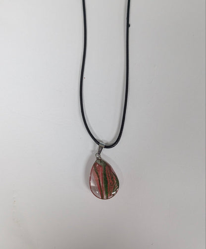 Colourful Glass Water Drop Necklace - The Bookstore