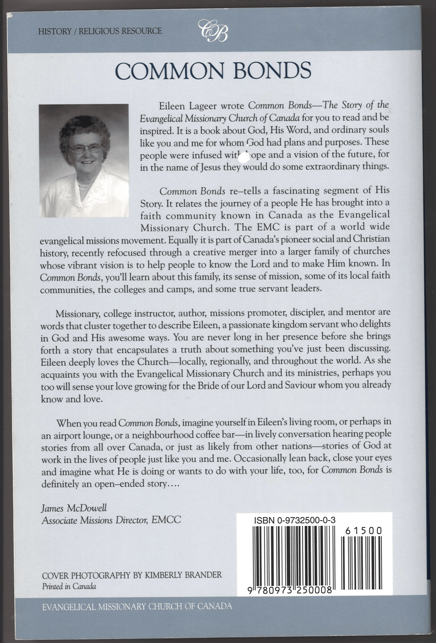 Common Bonds: The Story of the Evangelical Missionary Church of Canada - The Bookstore