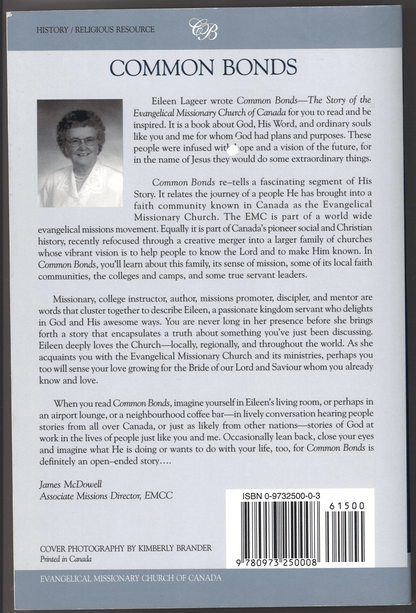 Common Bonds: The Story of the Evangelical Missionary Church of Canada - The Bookstore