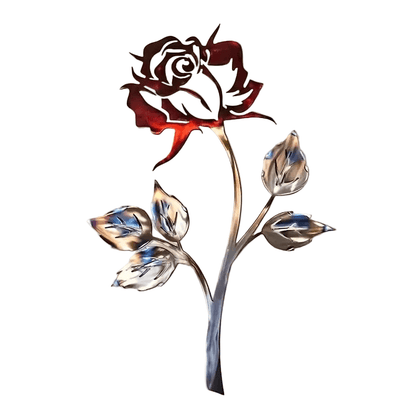 Contemporary Rose Metal Wall Art - The Bookstore