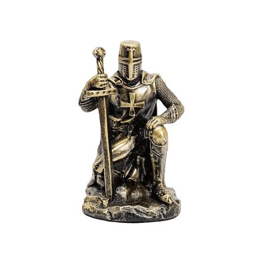 Crusader Knight Resin Figurine – Medieval Warrior - The Bookstore