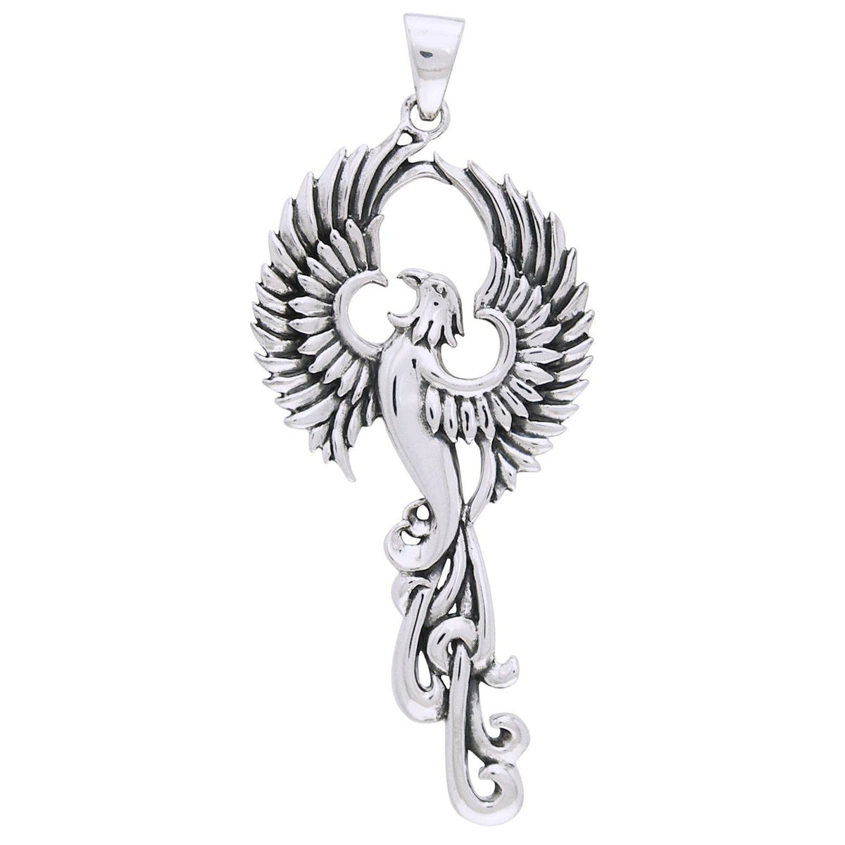Cry of the Rising Phoenix Sterling Silver Necklace Silver Insanity