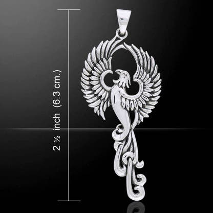 Cry of the Rising Phoenix Sterling Silver Necklace Silver Insanity