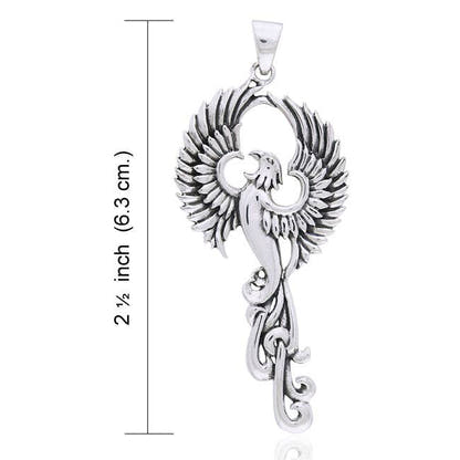 Cry of the Rising Phoenix Sterling Silver Necklace Silver Insanity