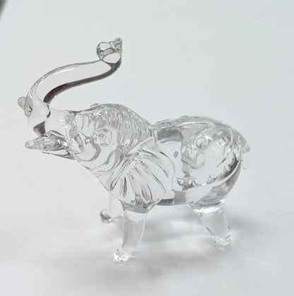 Crystal Glass Elephant Figurine - The Bookstore