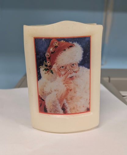 Dona Gelsinger Santa Christmas Candle - The Bookstore
