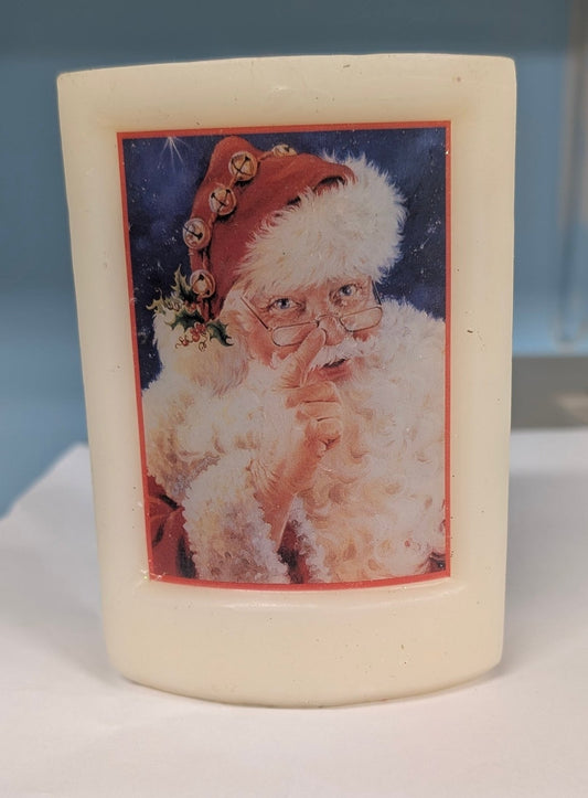 Dona Gelsinger Santa Christmas Candle - The Bookstore