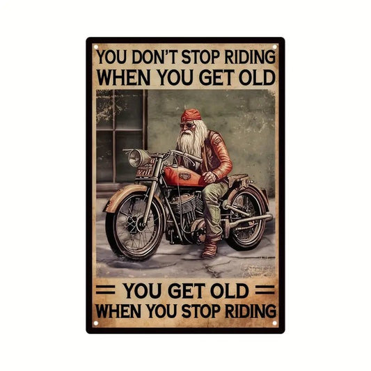 Don't Stop Riding Metal Sign - Retro Wall Art for Riders - The Bookstore