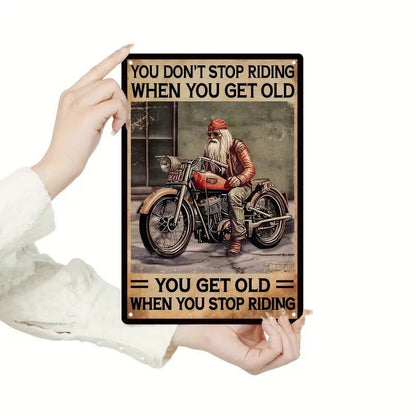 Don't Stop Riding Metal Sign - Retro Wall Art for Riders - The Bookstore