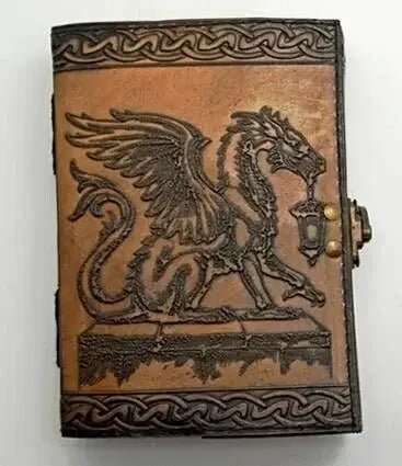 Dragon Holding Lantern Leather Embossed Journal - The Bookstore