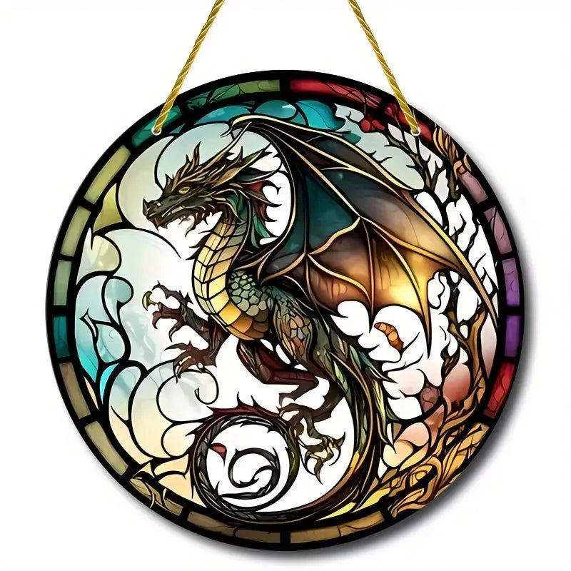 Dragon Stained Glass Appearance Sun Catcher