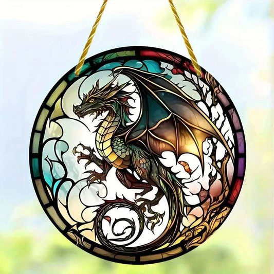 Dragon Stained Glass Appearance Sun Catcher