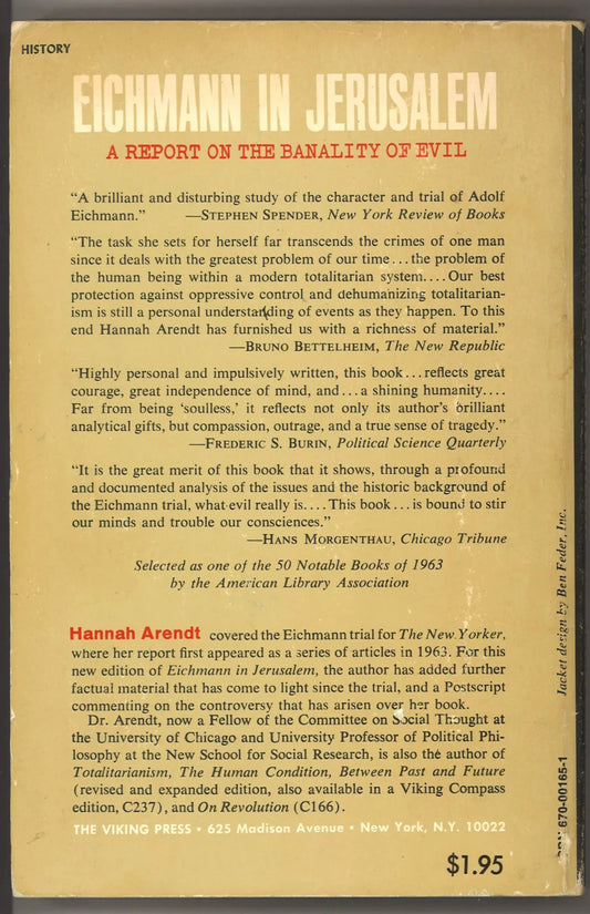 Eichmann in Jerusalem: A Report on The Banality of Evil (Revised & Enlarged Edition) - The Bookstore