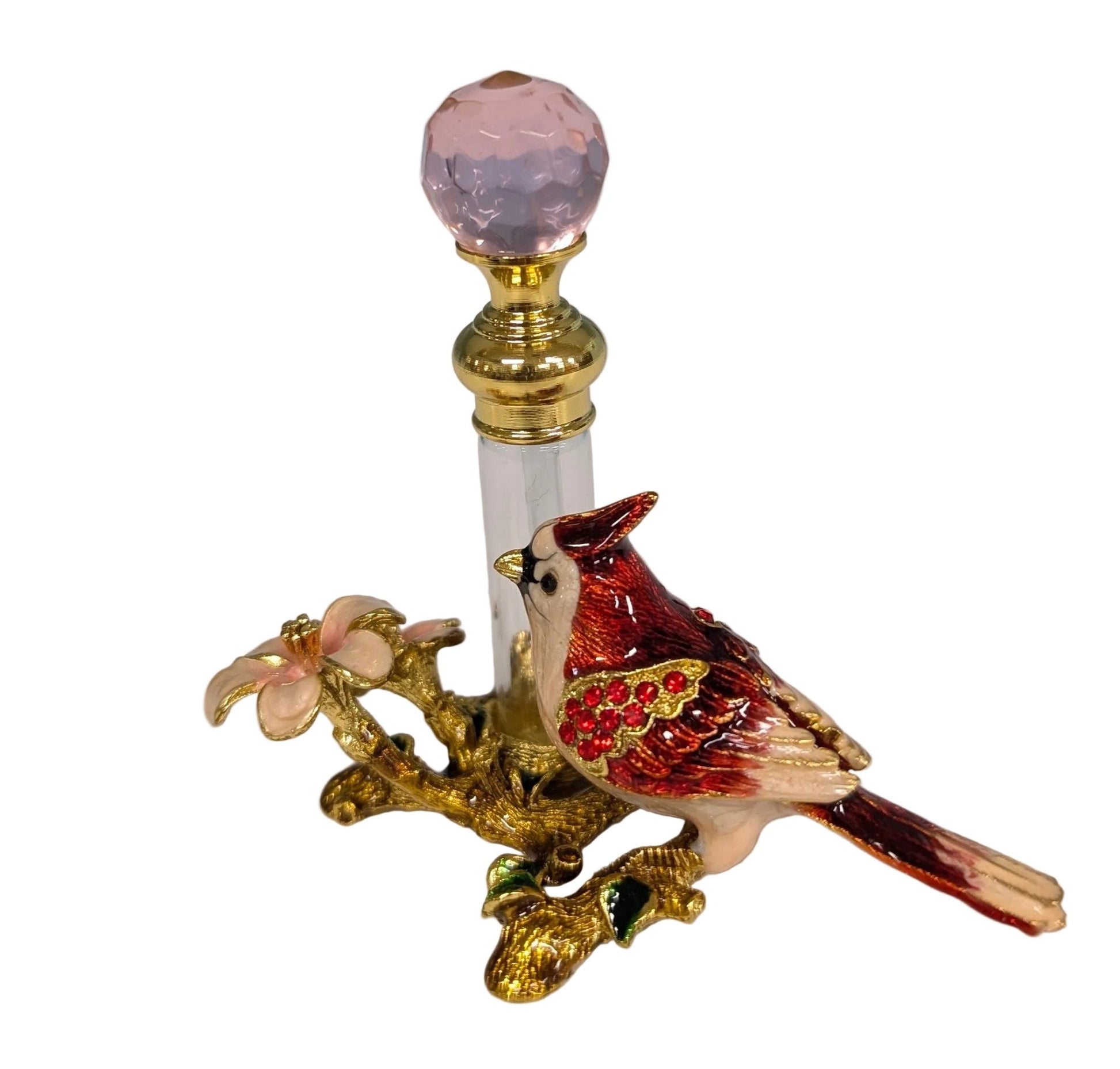 Enamel Bird Crystal Essential Oil / Perfume Bottle - The Bookstore