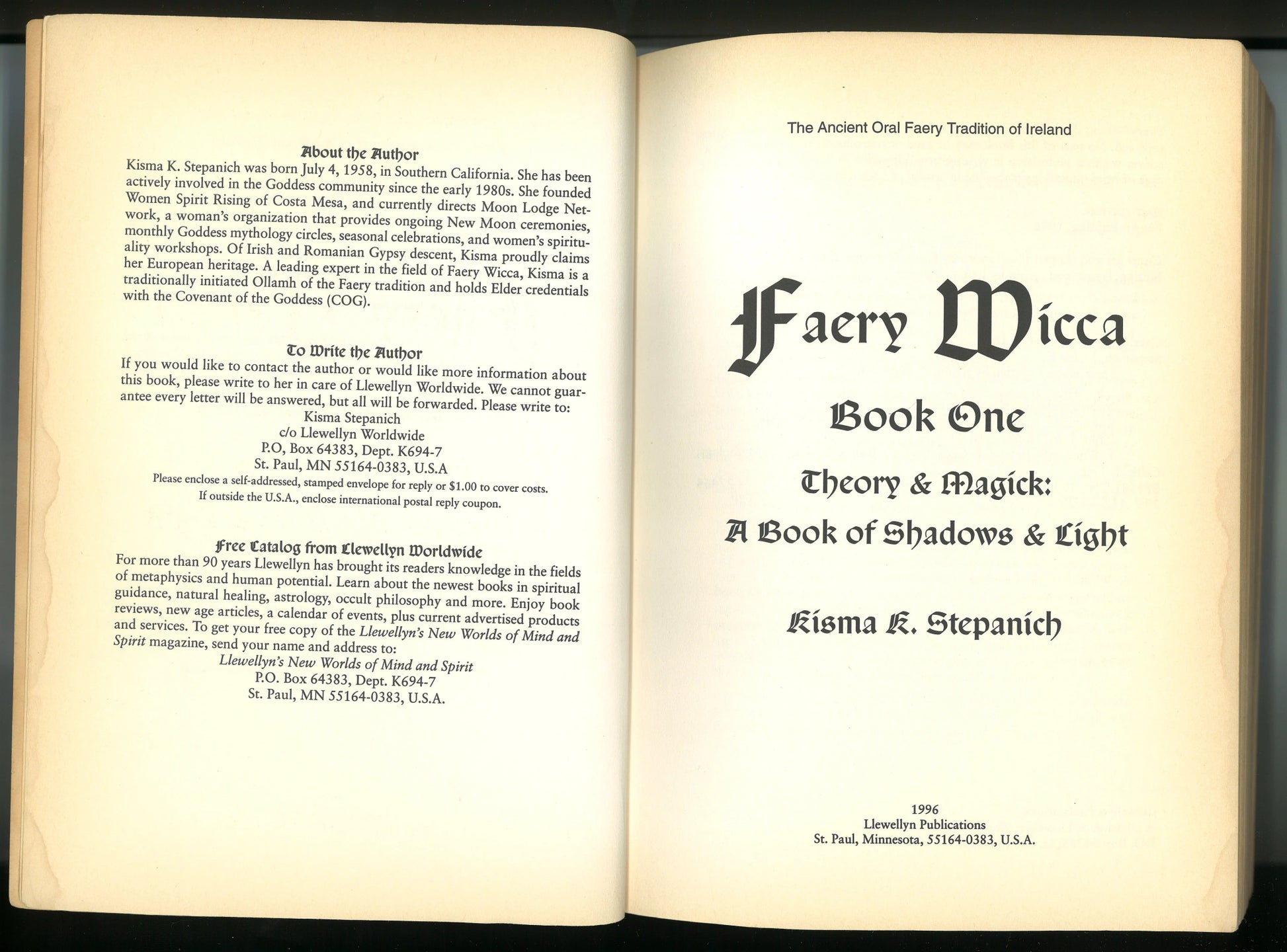 Faery Wicca, Book 1: Theory and Magick, a Book of Shadows and Lights (The Ancient Oral Faery Tradition of Ireland) - The Bookstore