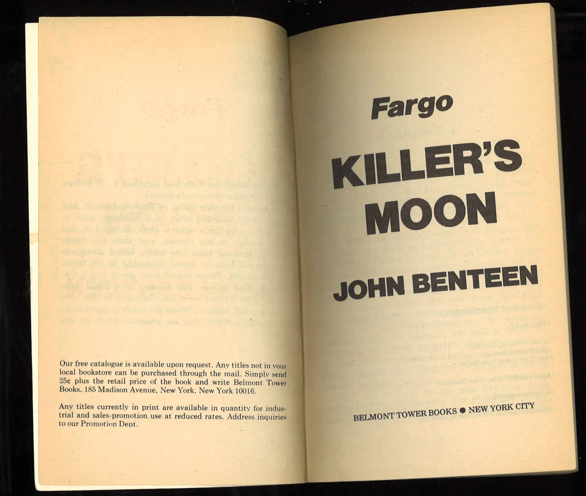 Fargo: Killer's Moon (BT 50970) 1976 - The Bookstore