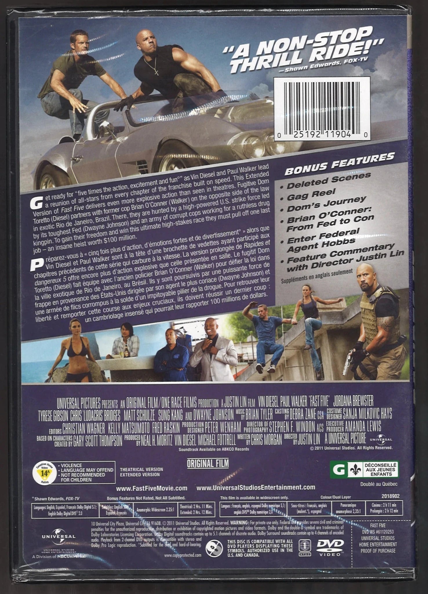 Fast Five Disc Fast Five - Extended Edition DVD - The Bookstore