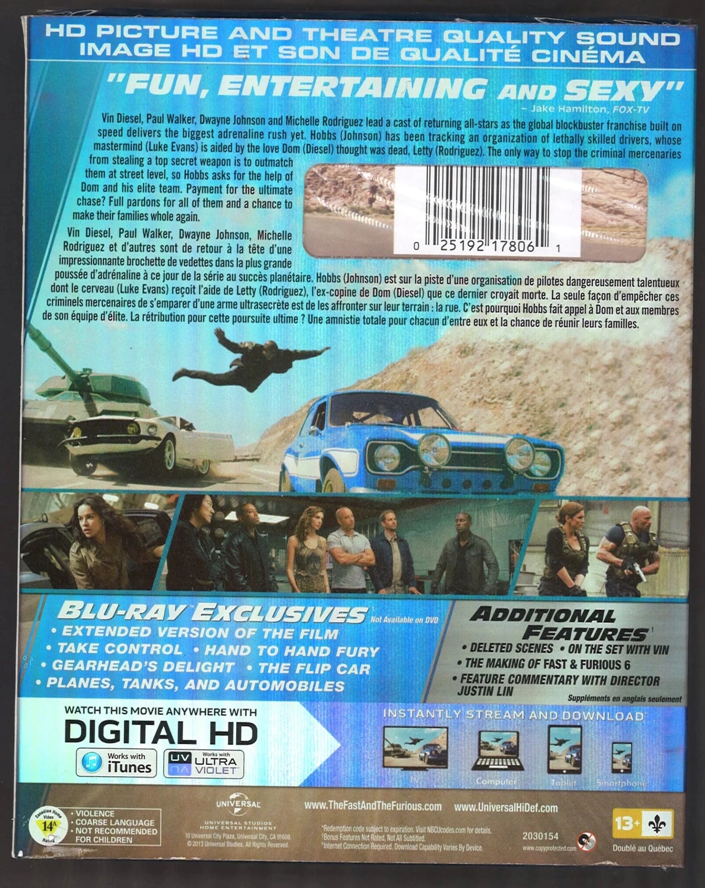 Fast & Furious 6 - Extended Version (Blu - Ray + DVD + Digital HD) - The Bookstore