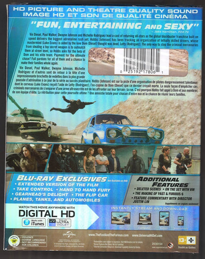 Fast & Furious 6 - Extended Version (Blu - Ray + DVD + Digital HD) - The Bookstore