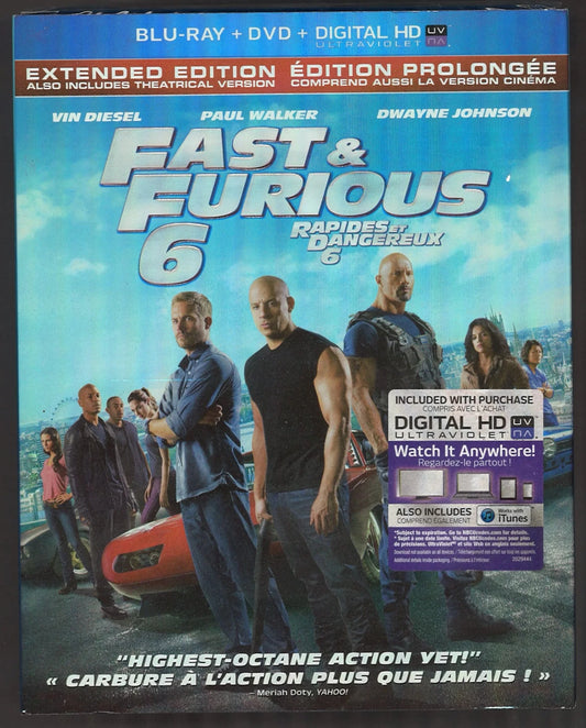 Fast & Furious 6 - Extended Version (Blu - Ray + DVD + Digital HD) - The Bookstore