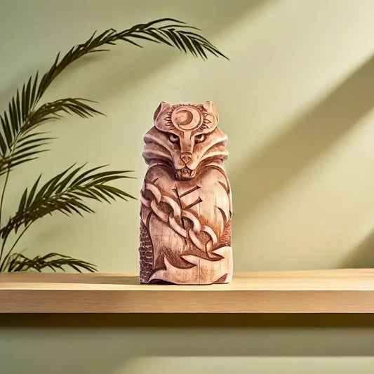 Fenrir Wolf Figurine – Norse Viking Altar Sculpture - The Bookstore