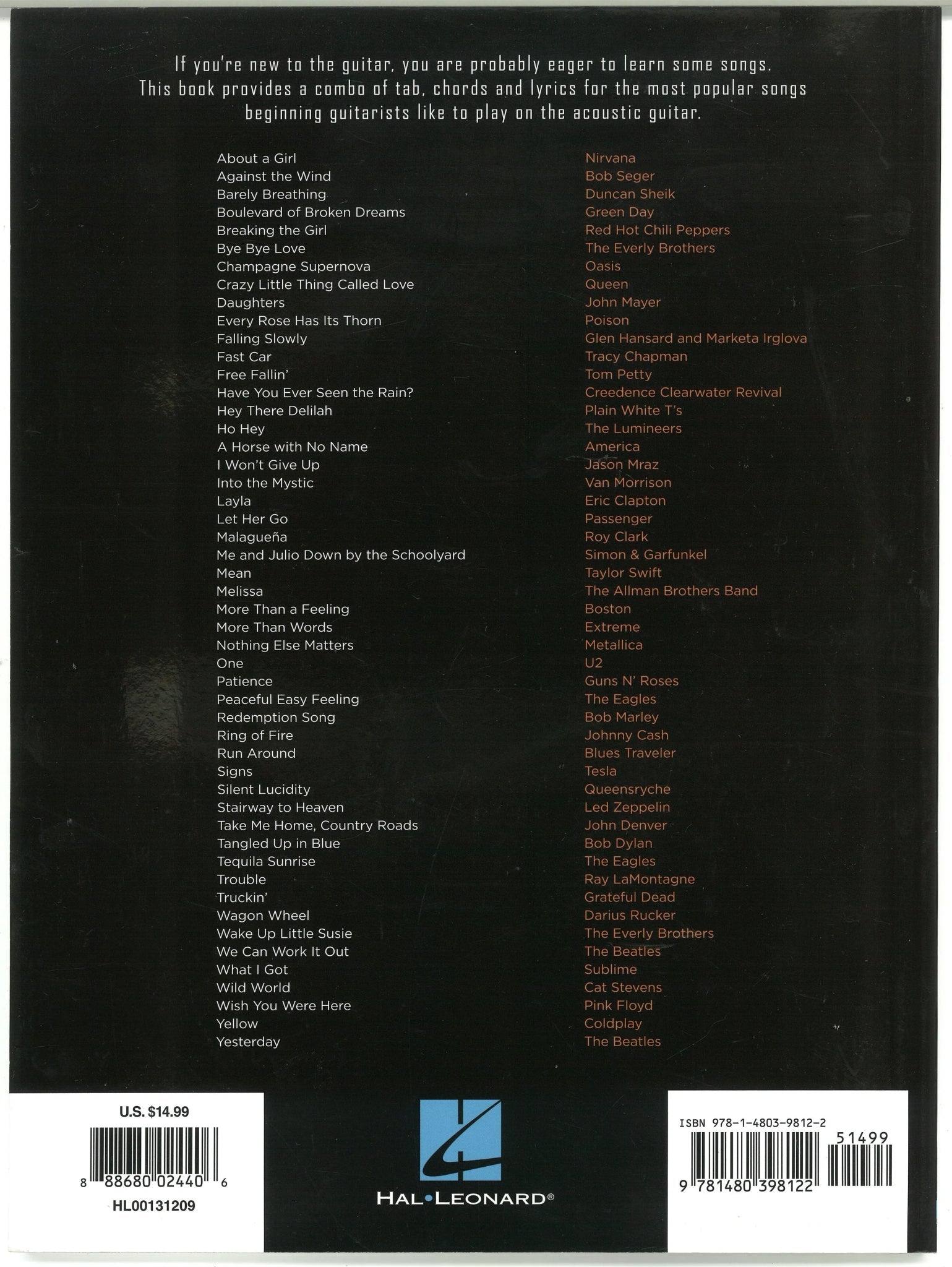 First 50 Songs You Should Play on Acoustic Guitar Hal Leonard Publishing