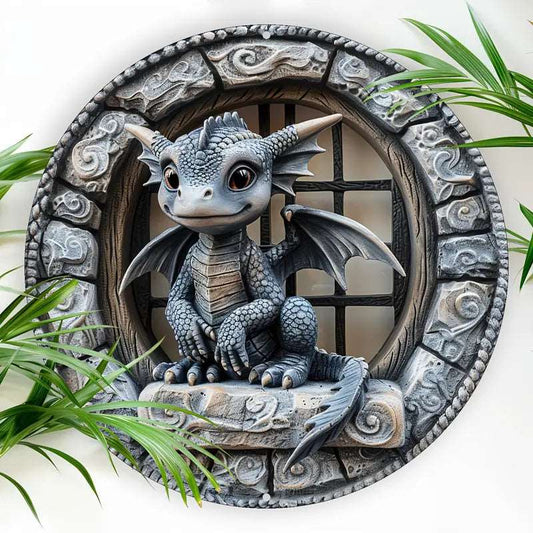 Flying Baby Dragon Aluminum Wall Art - The Bookstore