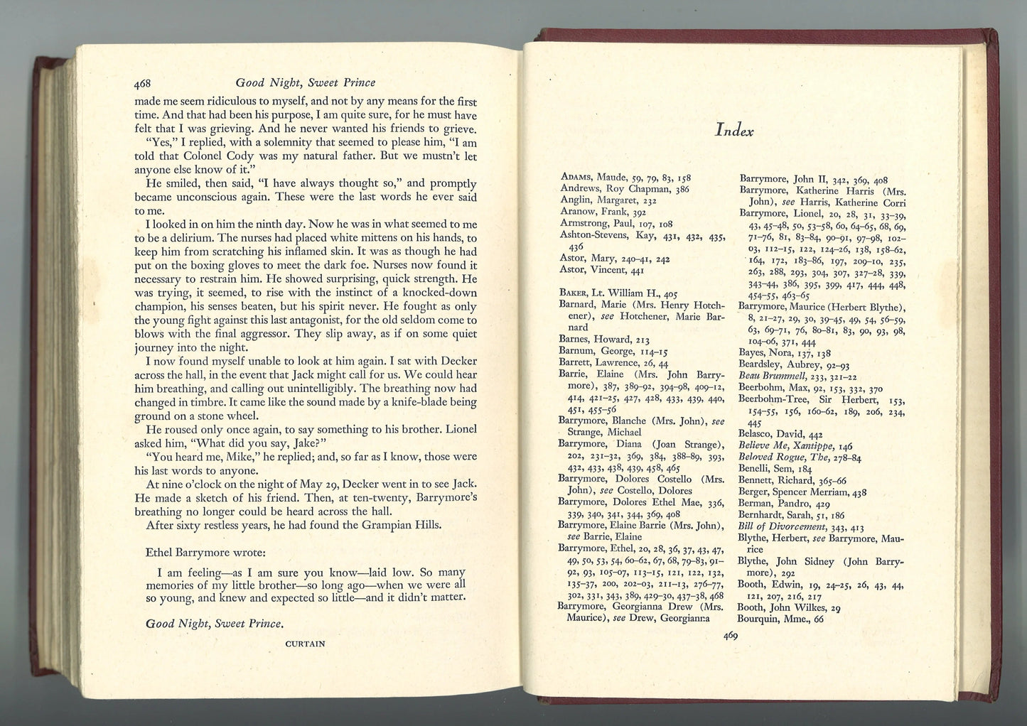 Good Night Sweet Prince: The Life & Times of John Barrymore - The Bookstore