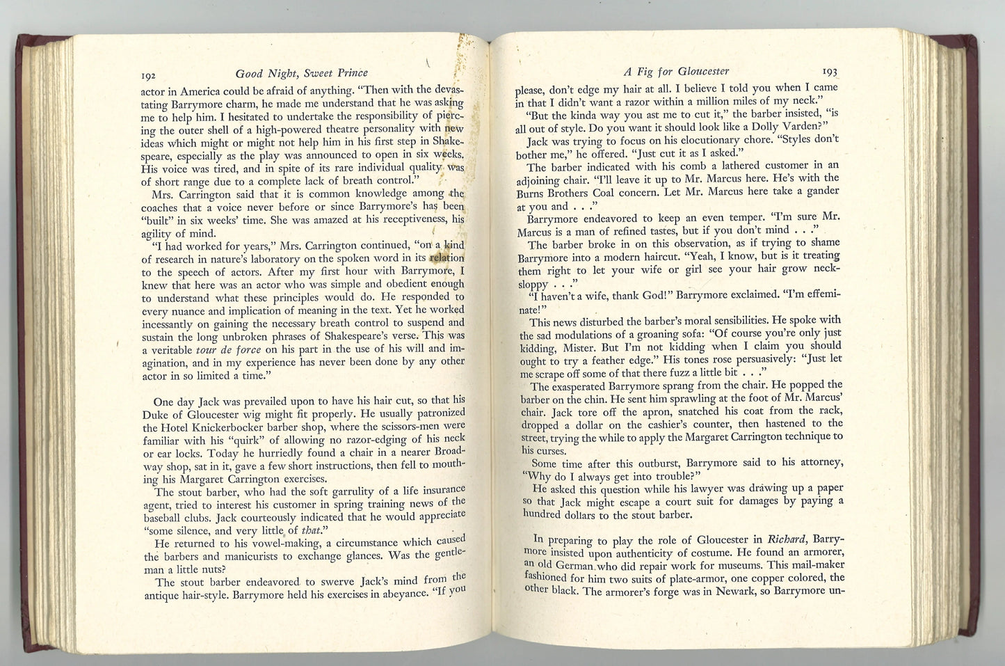 Good Night Sweet Prince: The Life & Times of John Barrymore - The Bookstore