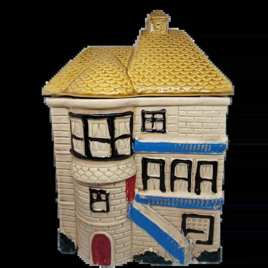 Handpainted Rowhouse Cookie Jar - The Bookstore