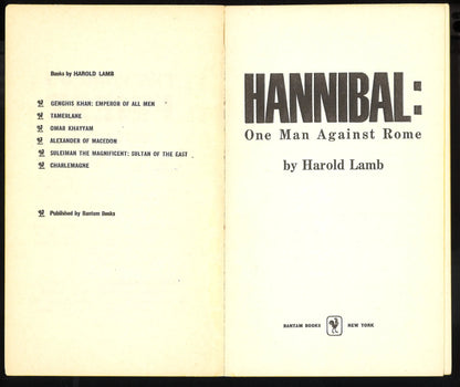Hannibal: One Man Against Rome - First Edition 1960 - The Bookstore