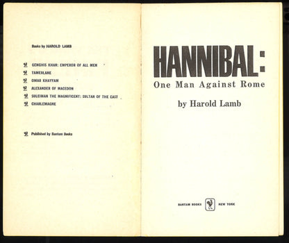 Hannibal: One Man Against Rome - First Edition 1960