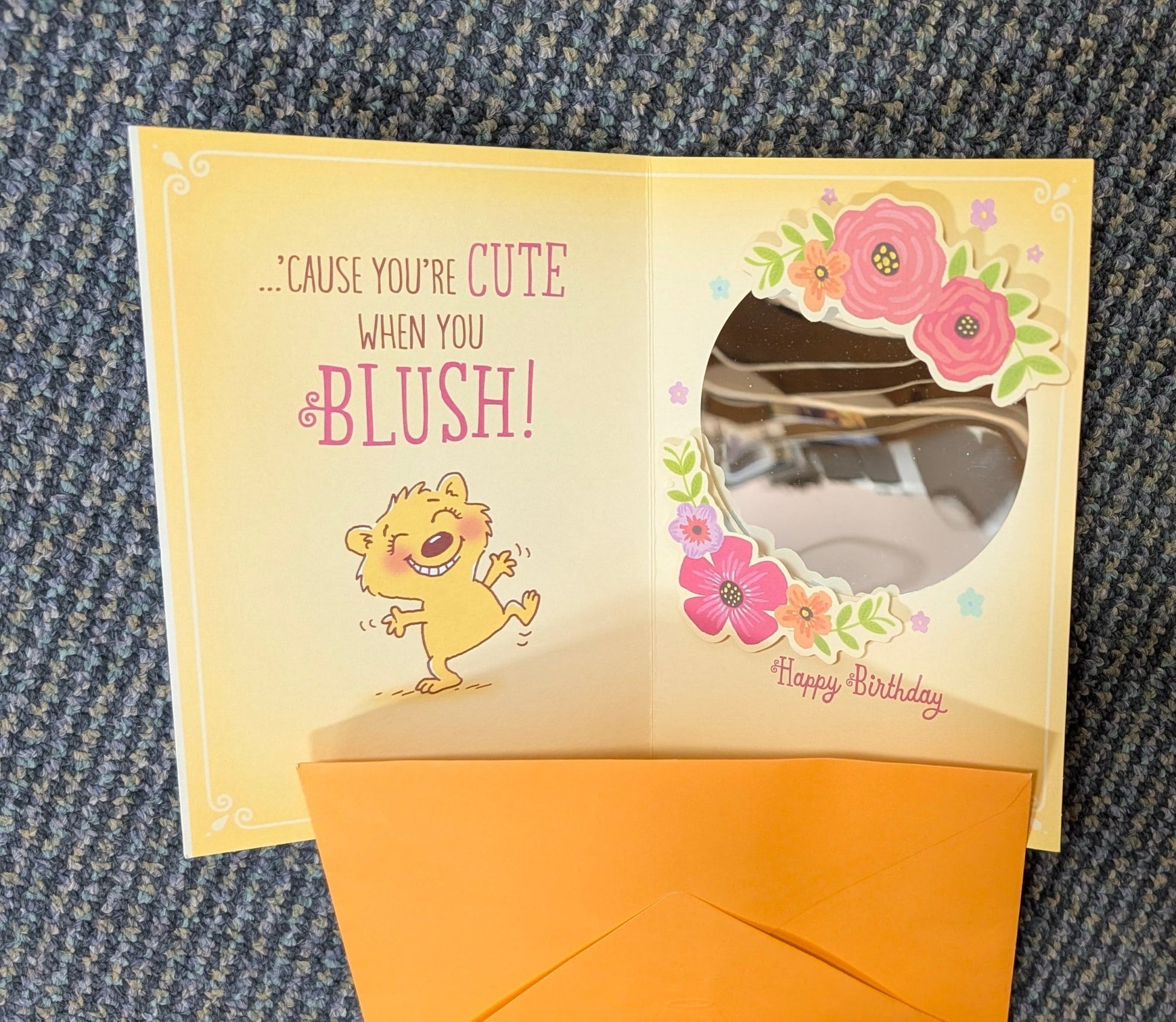 Happy Birthday Card - Cute Bear & Mirror Design - The Bookstore