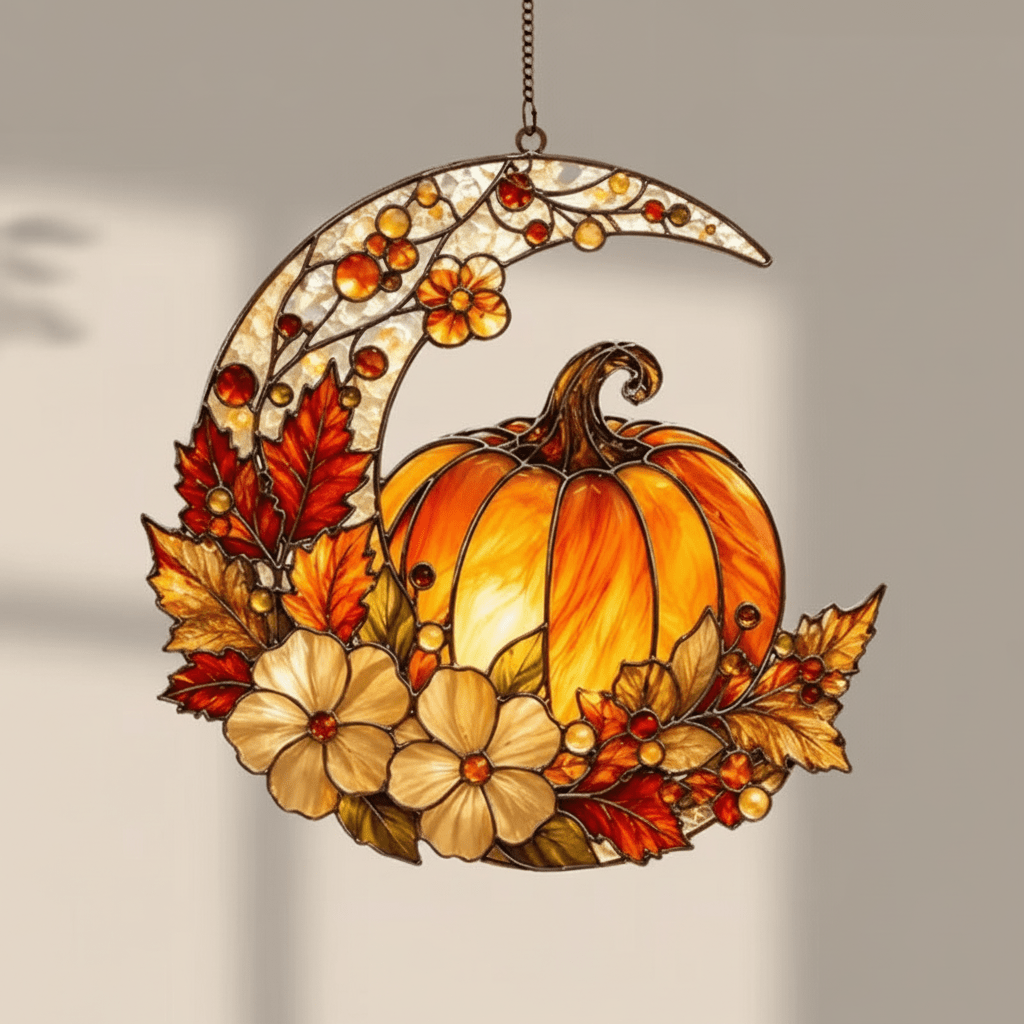Harvest Pumpkin Acrylic Sun Catcher - The Bookstore