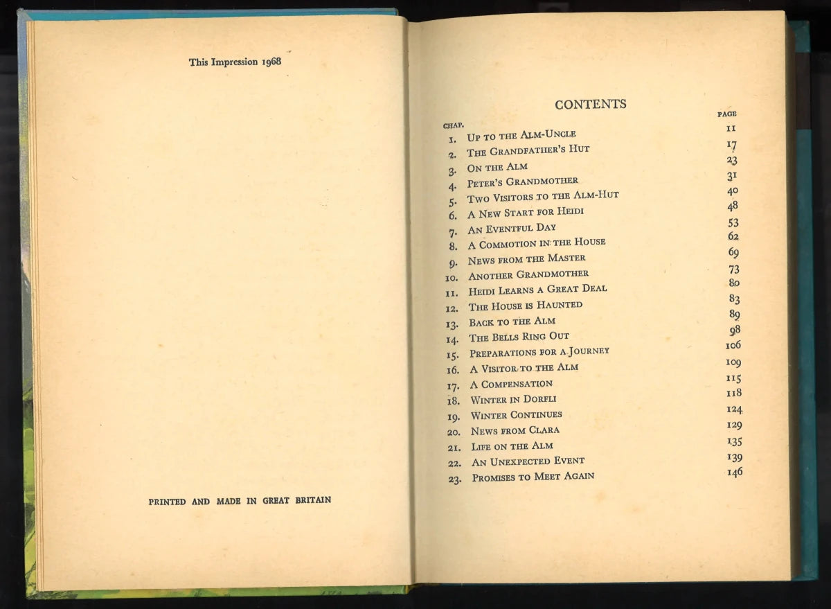 Heidi – 1968 Children’s Press Hardcover – M. Rosenbaum Translation - The Bookstore