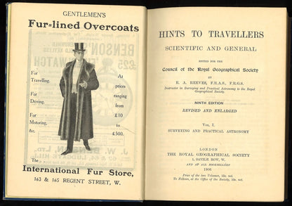 Hints to Travellers: Scientific and General, Vol. I - 9th Edition (1906) - The Bookstore
