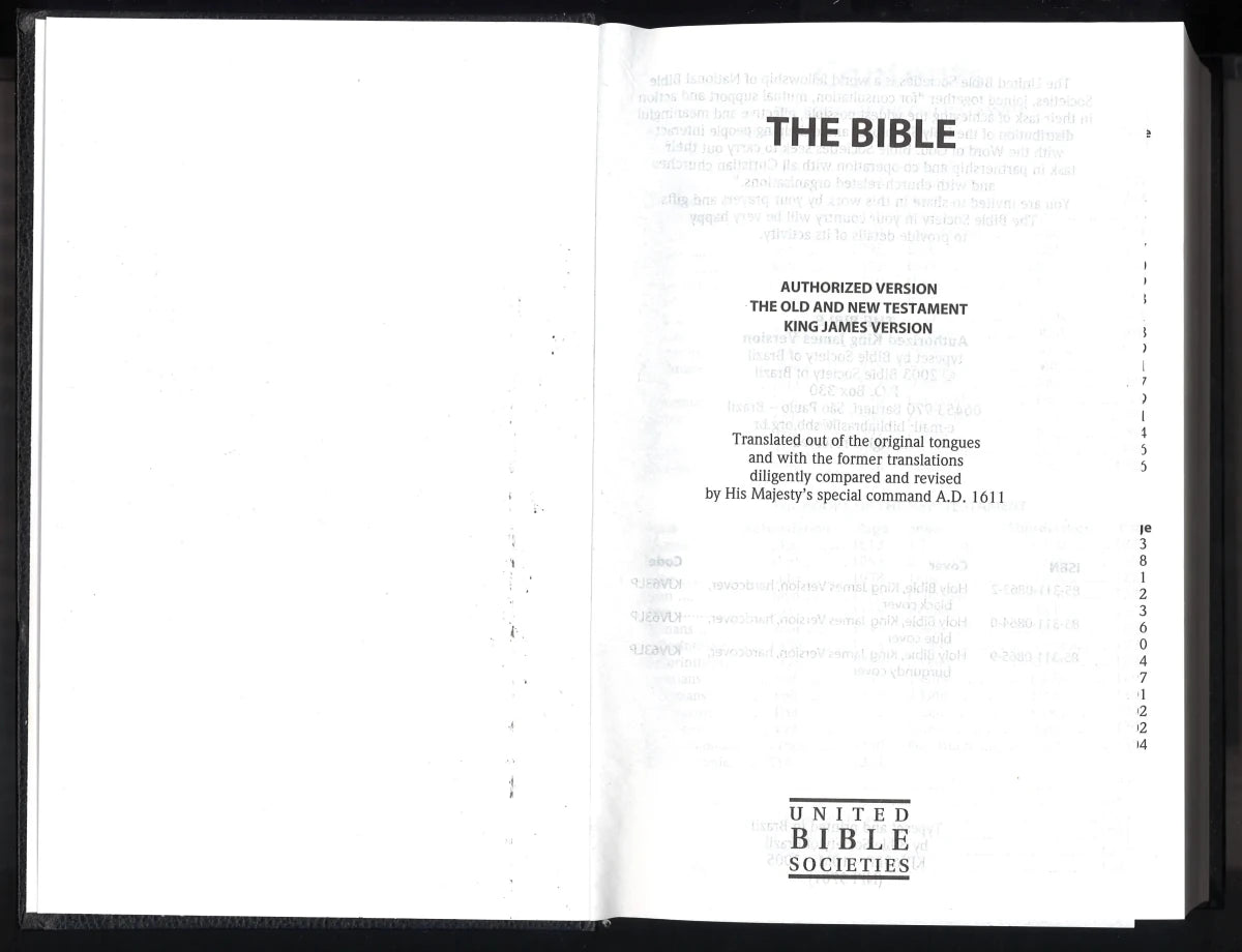 Holy Bible King James Version – Bible Society of Brazil – 2005 Black Hardcover - The Bookstore