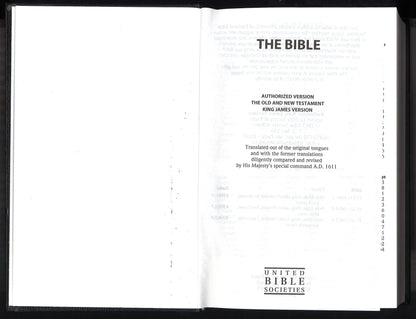 Holy Bible King James Version  – Bible Society of Brazil – 2005 Black Hardcover