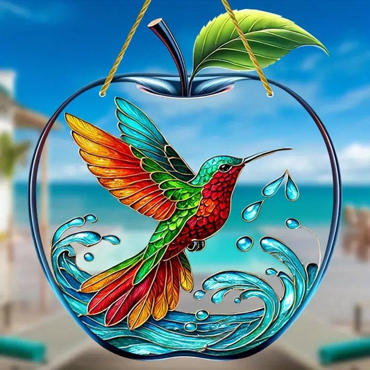 Hummingbird in Apple Suncatcher - The Bookstore