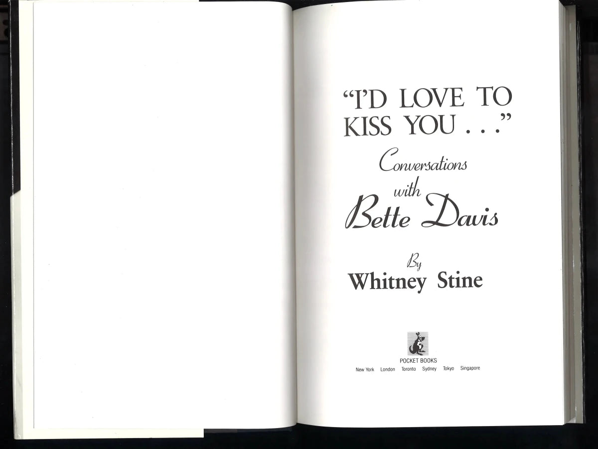 I'd Love to Kiss You: Conversations With Bette Davis - The Bookstore
