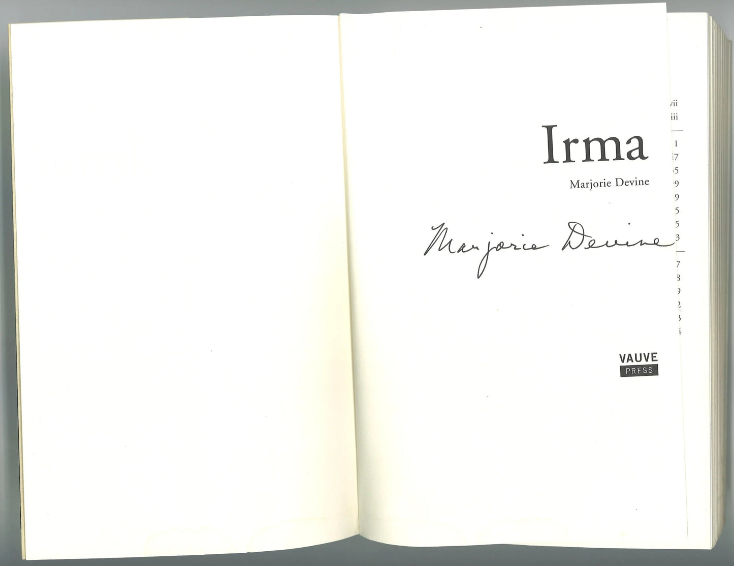 Irma (Signed) Marjorie Devine
