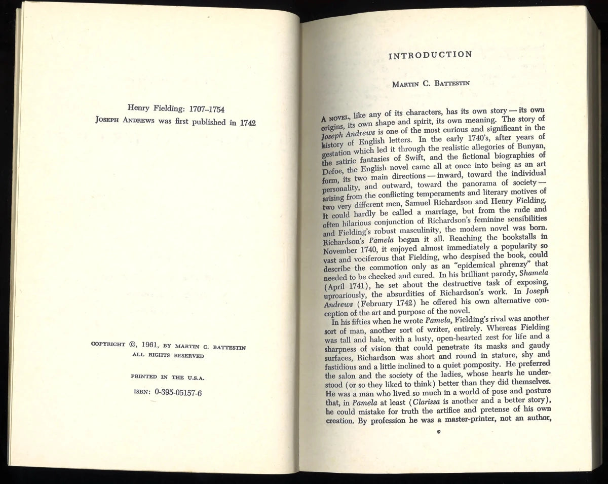 Joseph Andrews by Henry Fielding, Edited by Martin C. Battestin - The Bookstore