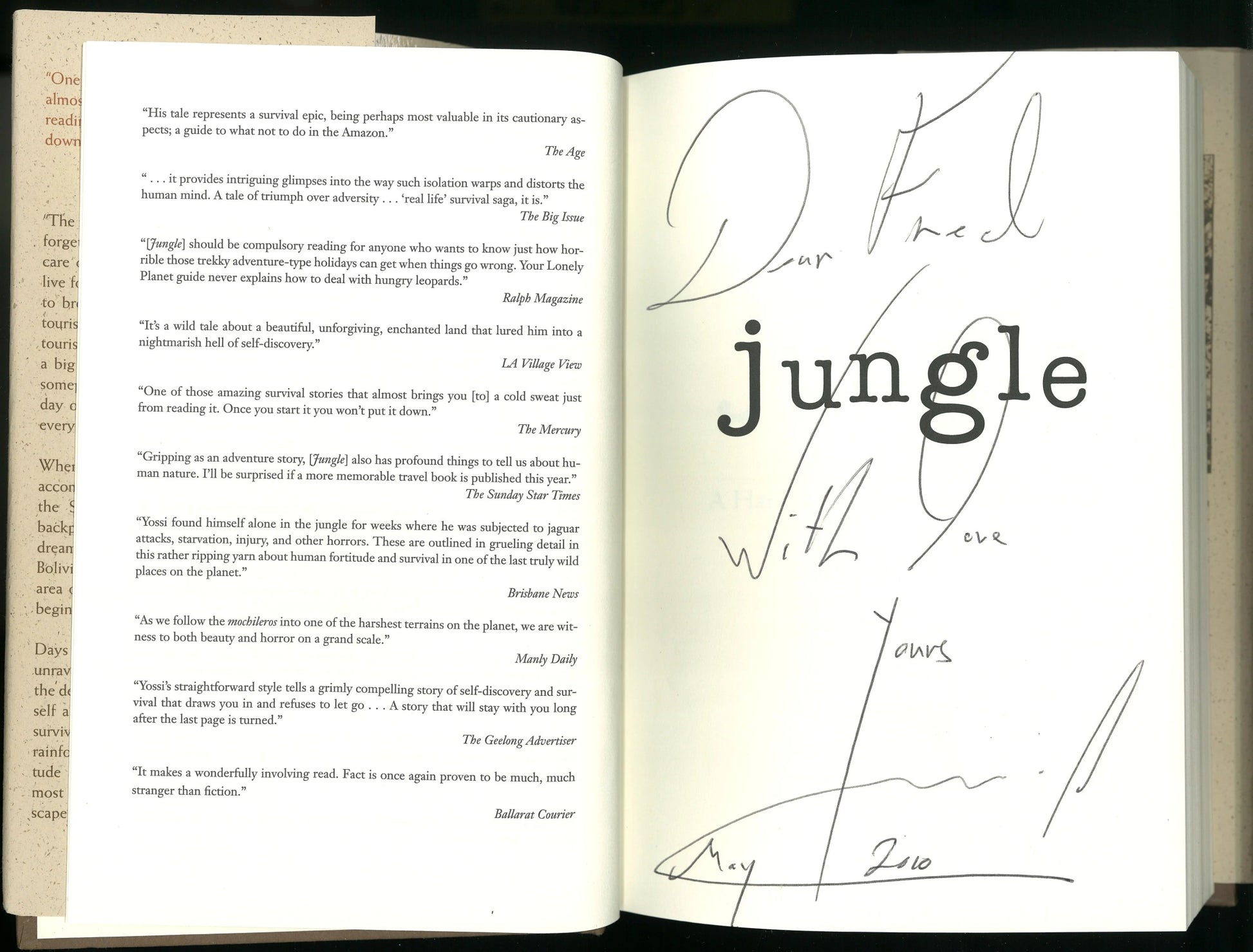 Jungle: A Harrowing True Story of Survival (Signed) - The Bookstore