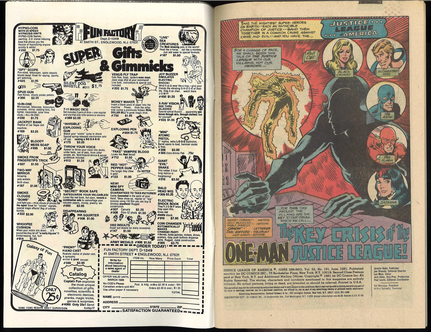 Justice League America Vol. 22 No. 191  June 1981