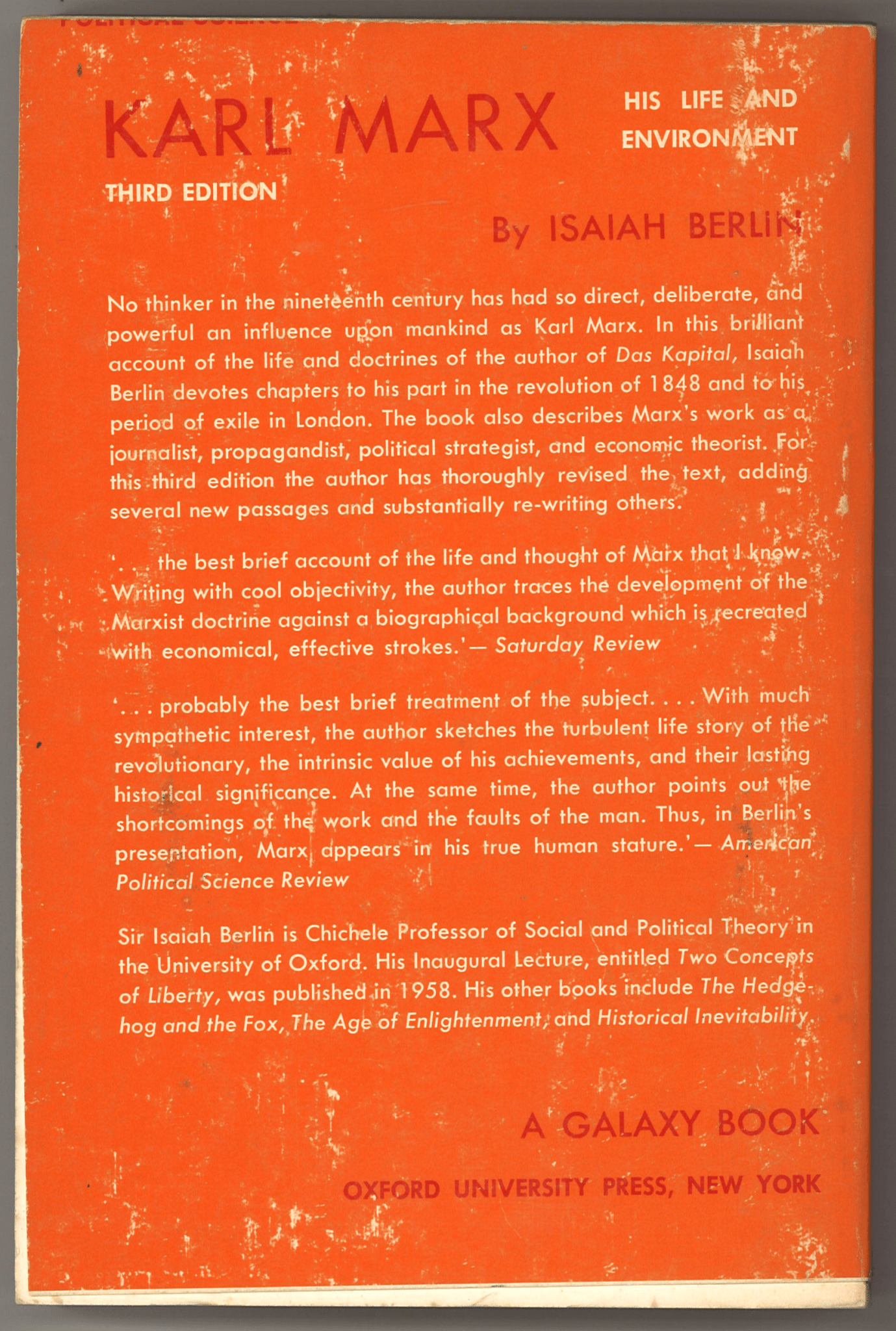 Karl Marx: His Life and Environment - The Bookstore