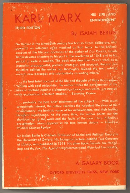 Karl Marx: His Life and Environment - The Bookstore