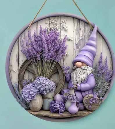 Lavender Garden Gnome Wall Art - The Bookstore