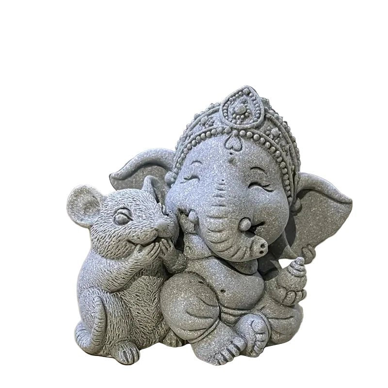 Lord Ganesha and Mouse Figurine - The Bookstore