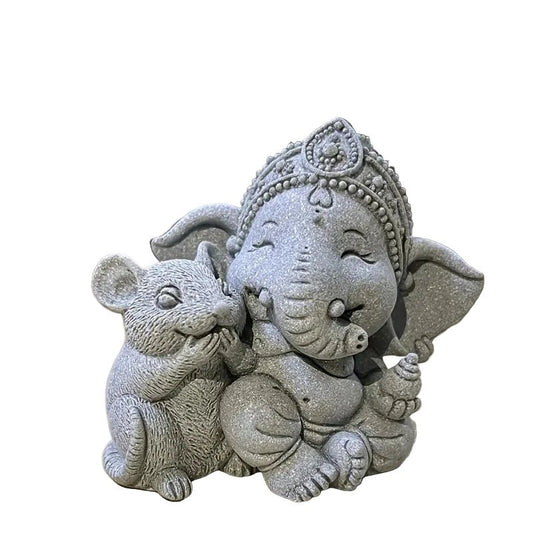 Lord Ganesha and Mouse Figurine - The Bookstore